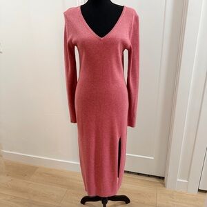 Song of Style Pink Long Sleeve Knit Sweater Dress